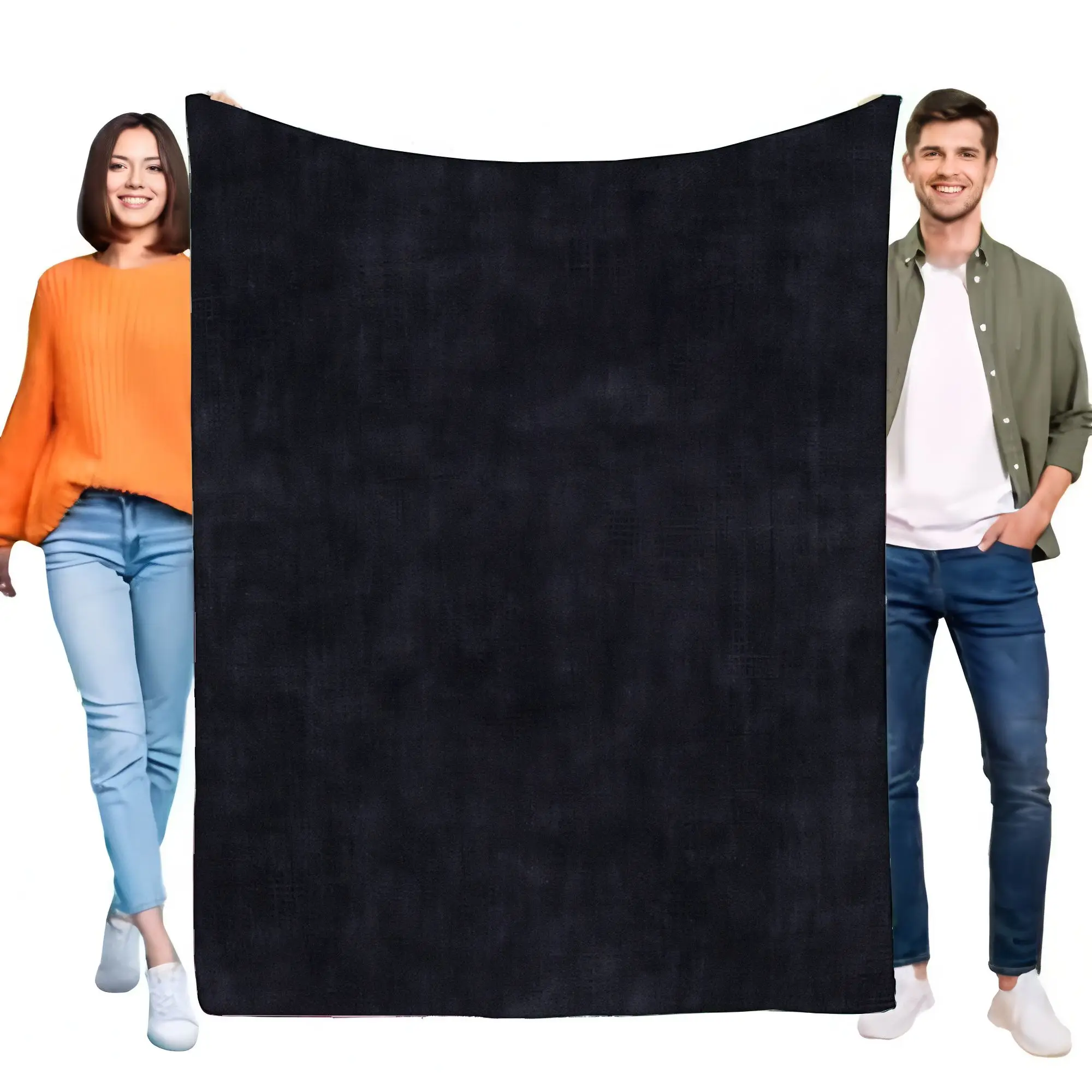 Gemütliche schwarze Fleecedecke, weicher Überwurf für Bett und Sofa, leichtes, warmes Indoor-Reisegeschenk für Familie und Freunde