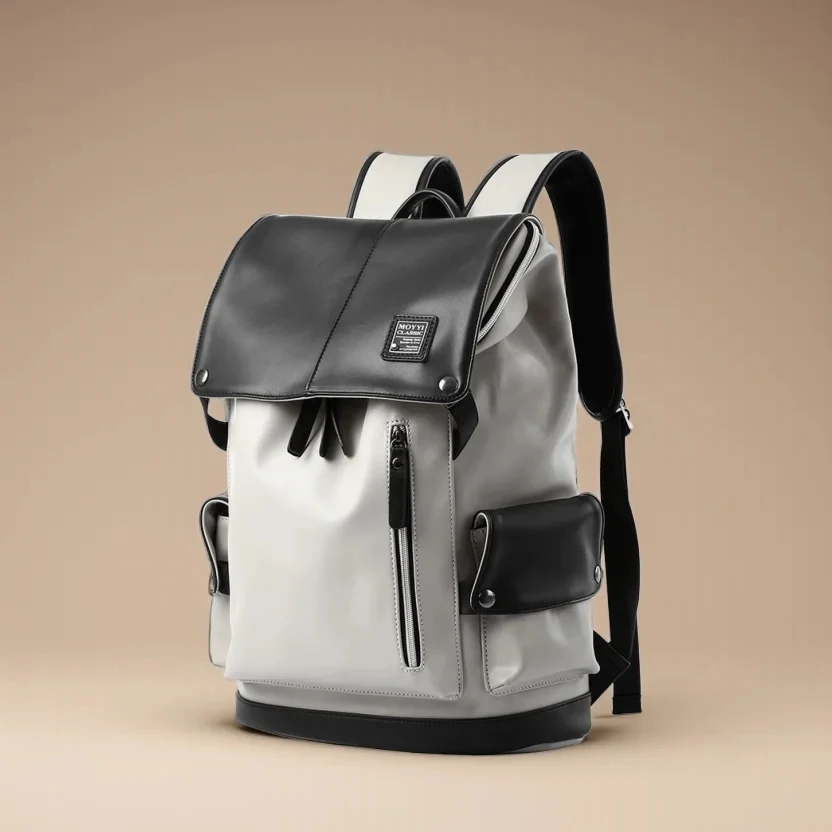 

Высококачественный водонепроницаемый флип-кожаный рюкзак для ноутбука для мужчин и женщин, трендовый 15,6-дюймовый повседневный дорожный рюкзак, школьная сумка для подростков