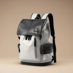 Zaino da uomo in pelle di alta qualità con ricarica USB zaino impermeabile da viaggio Casual Mochilas per Laptop da 15.6 pollici per adolescenti