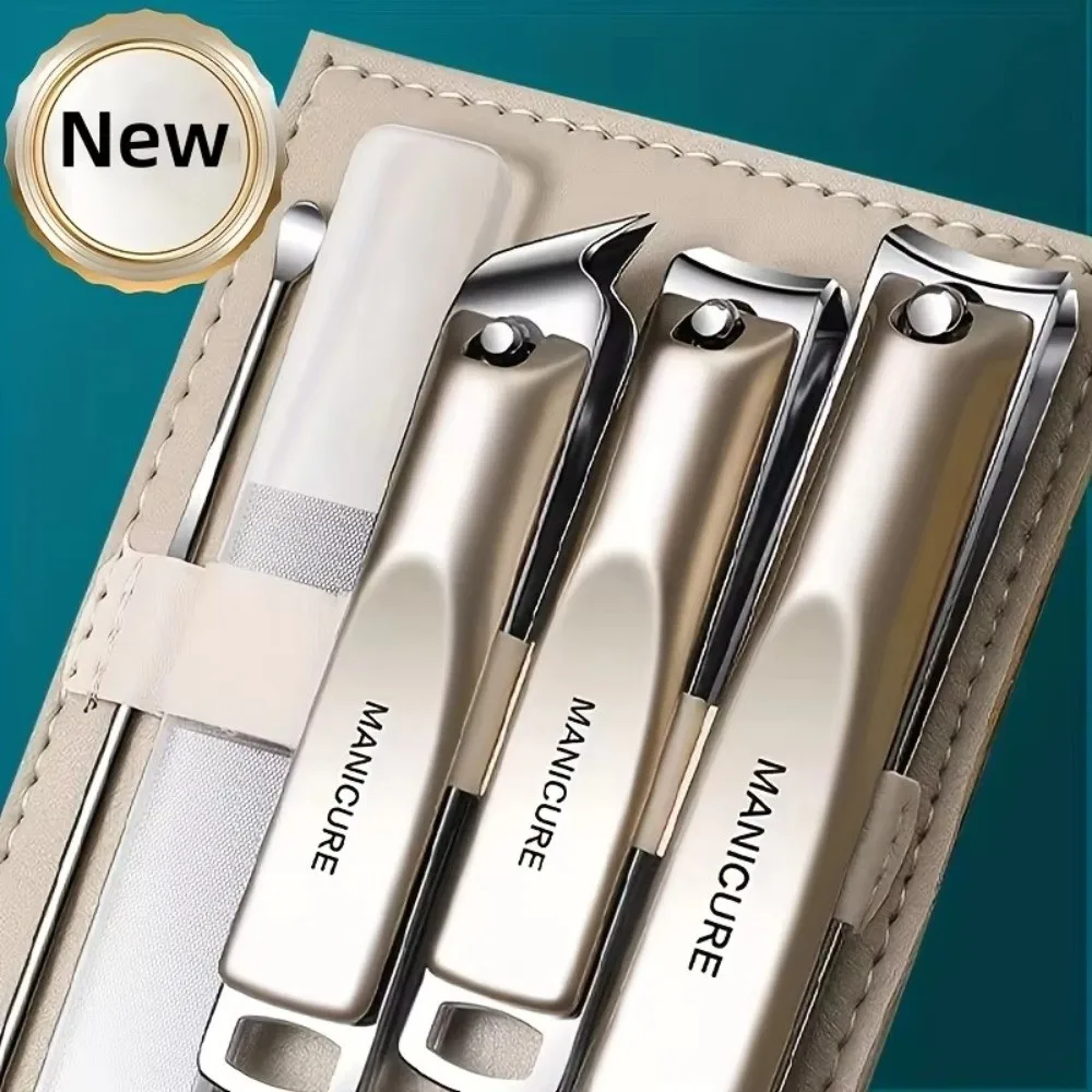 New 5-Piece Set Manicure Pedicure Set Storage Case Professional Nail Clippers Set Multifunction Manicure Kit for Gift Use