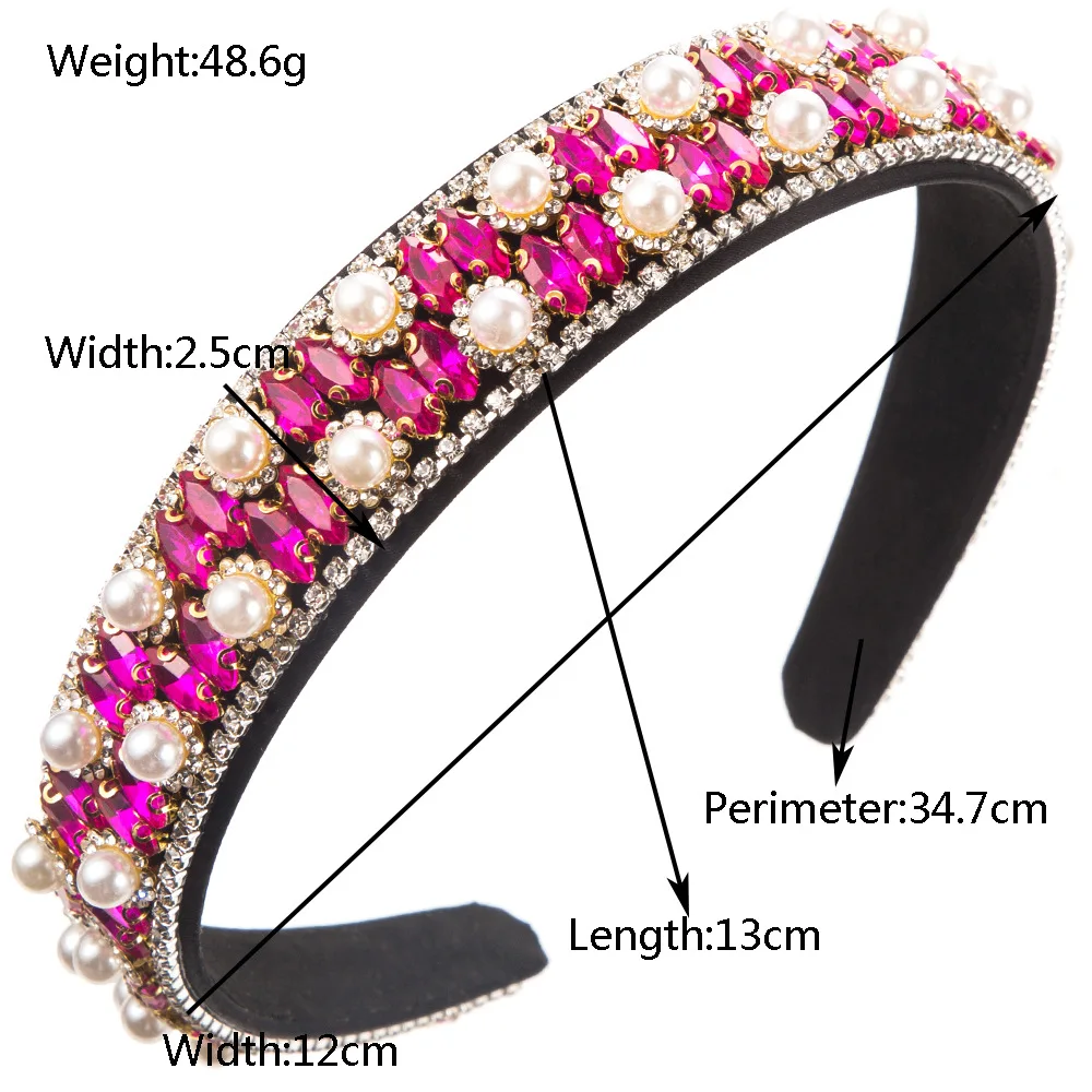 European and American New Retro Luxury High-Grade Headband Rhinestone Pearl Beautiful Banquet Hair Accessories for Women