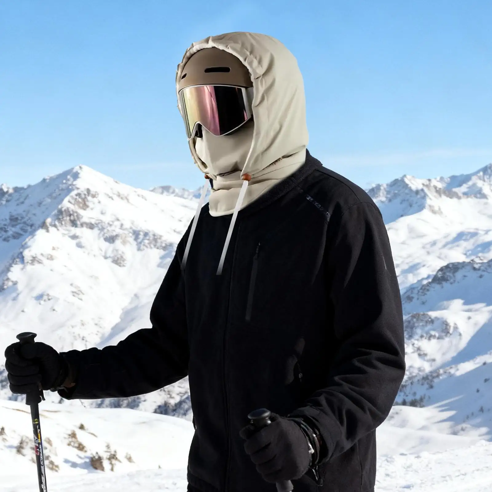 

Waterproof Fleece Lined Hood Fleece Breathable Windproof Waterproof Warm Headwear Winter Hood Hat For Cycling Dust Outdoor Work