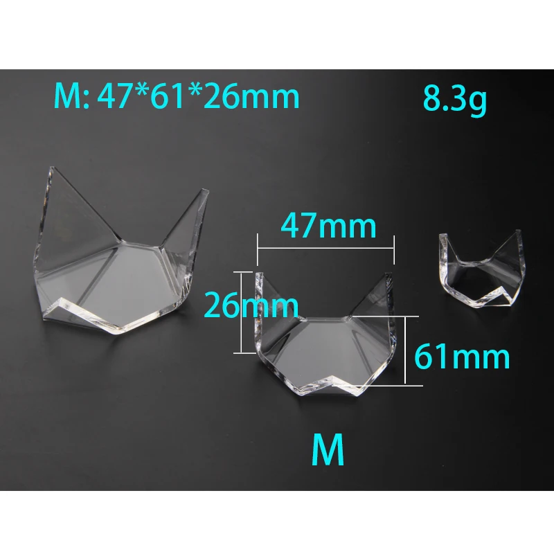 Triangle acrylic holders for mineral stone display rack and stand crystal stand