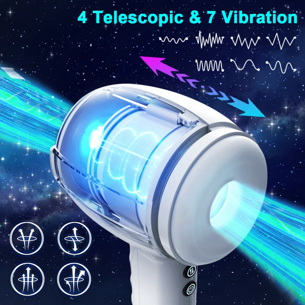 Automatic Thrusting Male Masturbator Telescopic Vibartion Blowjob Masturbation Goods Dual Open-Ended Sex Machine Adult Supplies