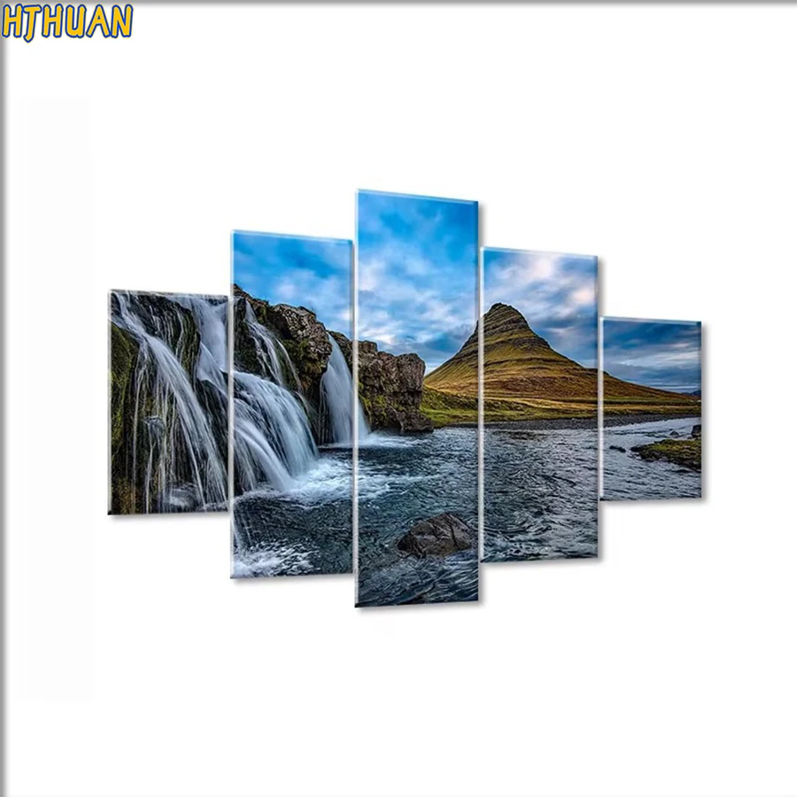 

5 шт. Diy алмазная живопись водопад мозаика наборы для вышивки крестом Алмазное искусство кристалл diy мозаика вышивка крестиком живопись