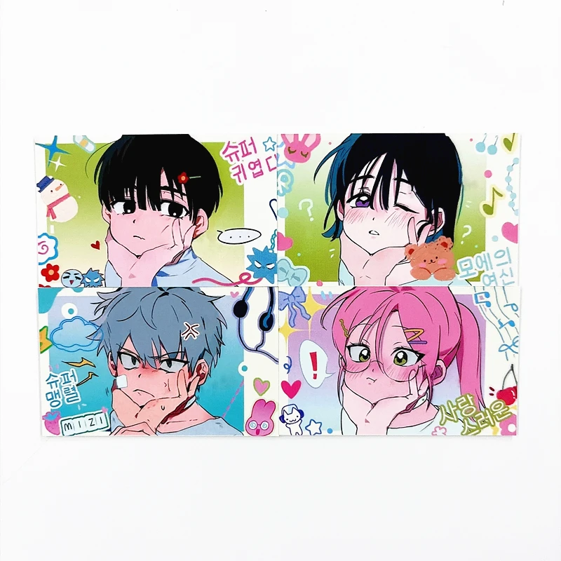 

Набор из 4 мини-фотокарточек Alien Stage Anime Lomo: Иван, Тилль, Мизи, Суа. Милые мультяшные фотокарточки 3 дюйма. Коллекционный подарок.