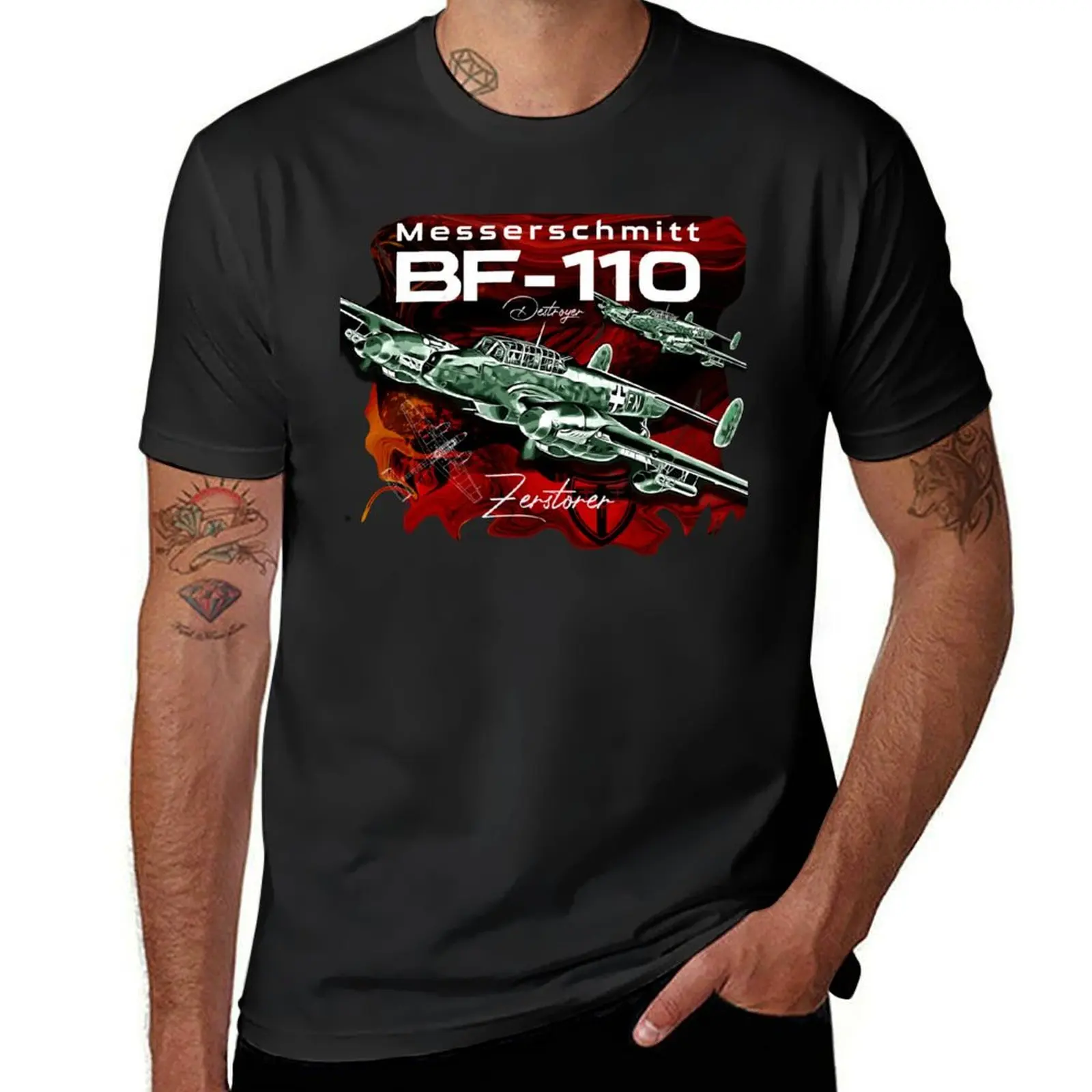 

Misserschmitt BF-110 Luftwaffe German Aircraft T-Shirt boys whites football t shirt Clothing mens clothes