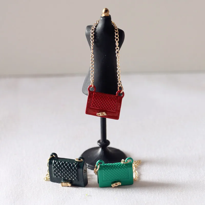 Dollhouse mini metal bag accessories fashion decoration miniature model ornaments OB11 shooting scene accessories