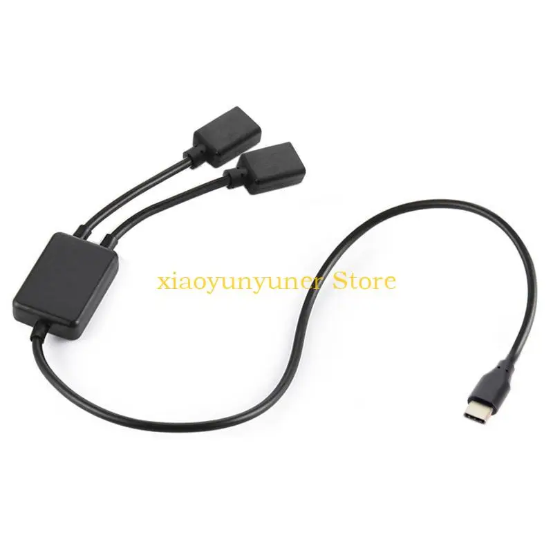 P9JB Type C Male to Dual USB C Female Splitter Convter Hub Adapter Data Cable 30cm for USB C Laptop PC Smartphone Computer