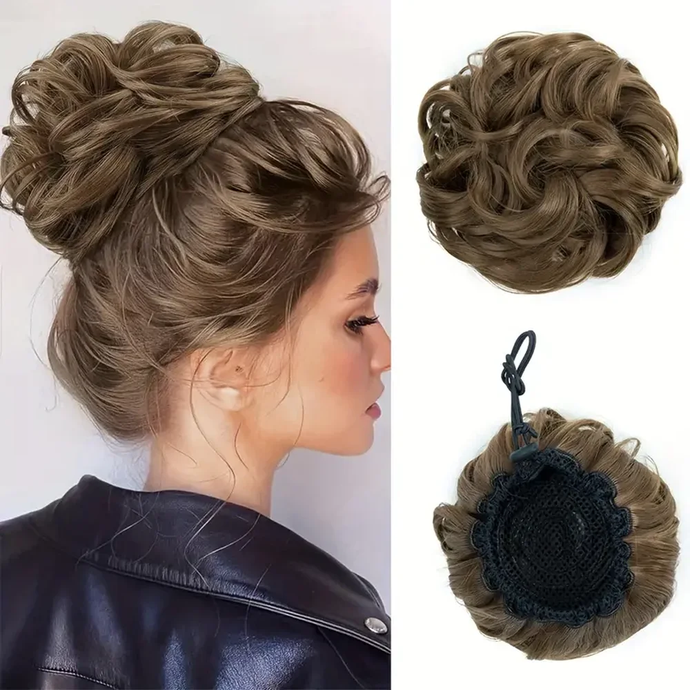 Bun coulisse disordinato estensione dei capelli del panino Clip per capelli ondulati In panino per capelli sintetici per accessori per capelli da