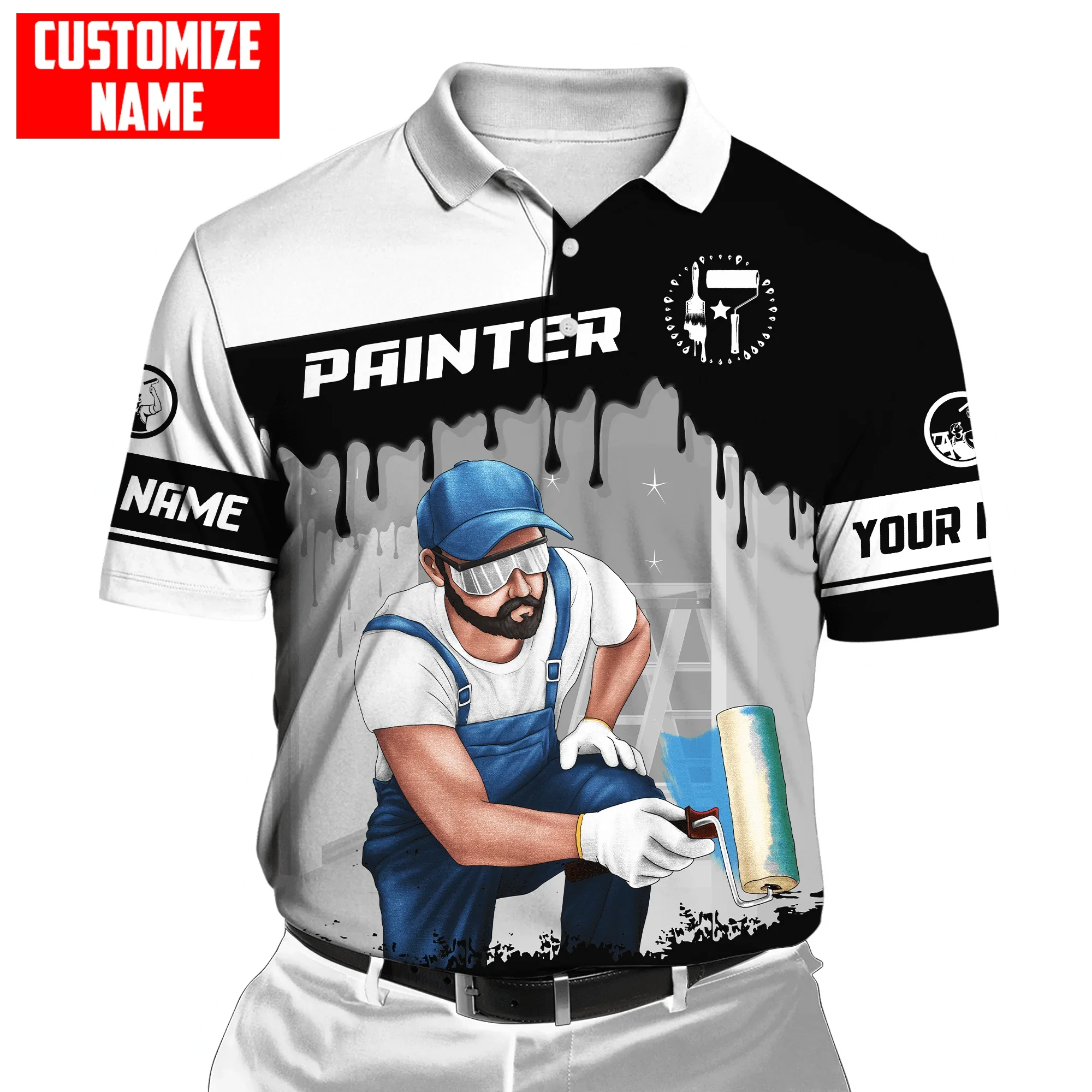 

PLstar Cosmos Personalized Name Painter 3D All Over Printed Mens Polo Shirt Summer Short Sleeve Shirt Casual t-shirt PPO-2