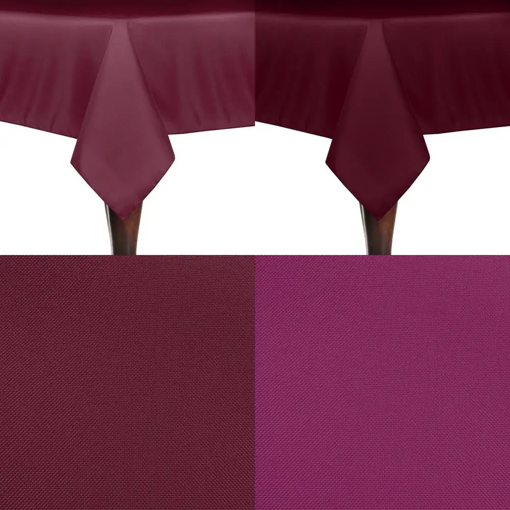 

Polyester Linen Tablecloths Set of 5, 72 Square, Vibrant Raspberry Red, Durable for Any Event