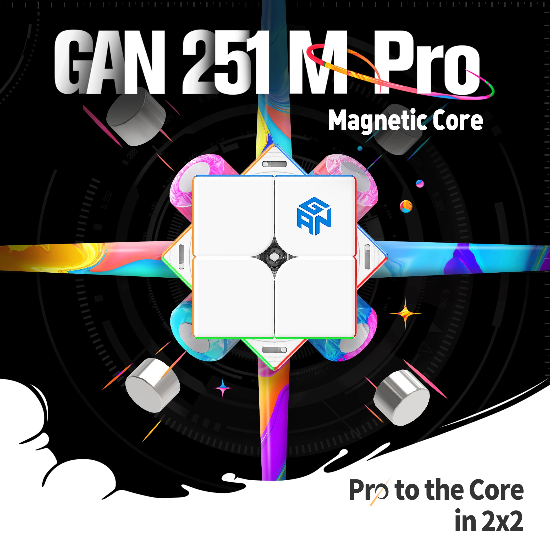 [Picube] GAN 251 M Pro 2x2 Magnetic Speed Cube Professional GAN Cube 251 M AIR Gan 251 Leap Cubo Puzzles GAN 249 V2 Stress Toys