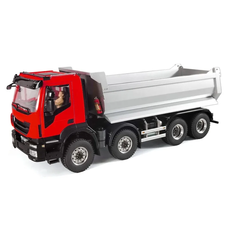 1:14 مقياس الهيدروليكية RC شاحنة قلابة معدنية 8x8 راديو التحكم قلابة نموذج سيارة مع المؤثرات الصوتية لجامعي البالغين #5