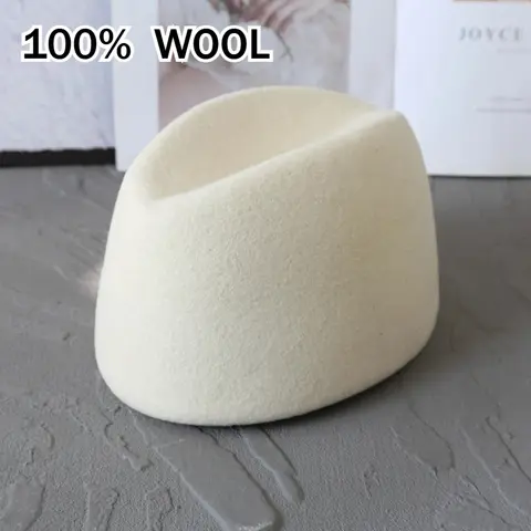 Vintage 100% Wool Russia Hardtop Flight Attendant Pillbox Hat Winter Women Fashion Show Wedding Cocktail Berets Fedora Wholesale