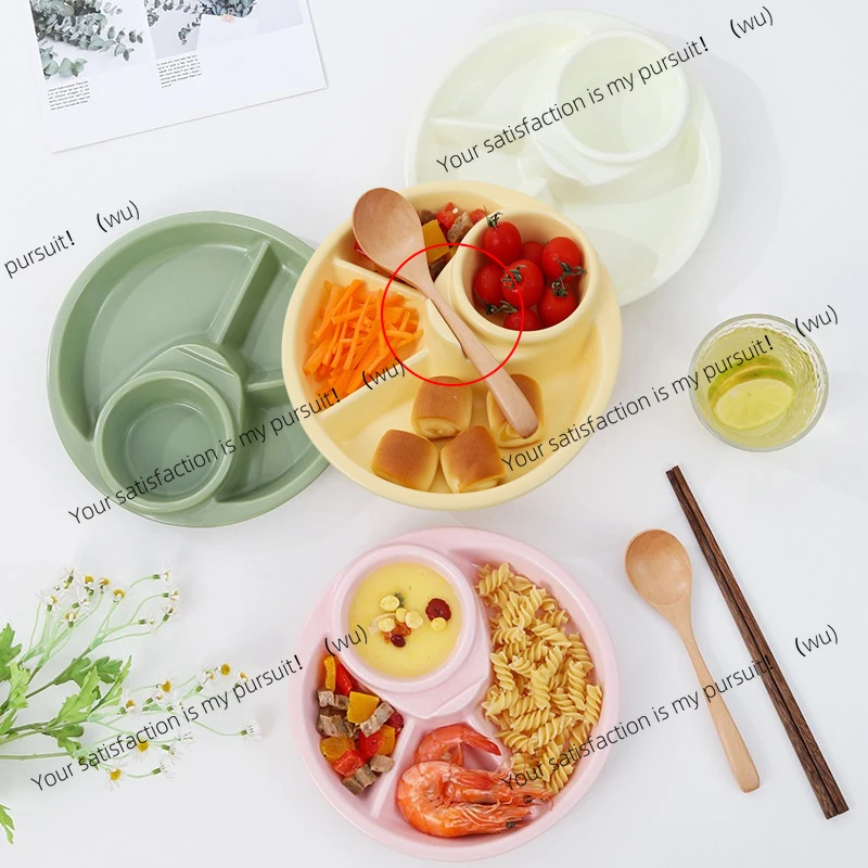 1Pc Nordic Round Fruit Salad Plate Microwave Safe Reusable Divided Dinner Plates Food Dishes Cake Dessert Tray Kitchen Tableware