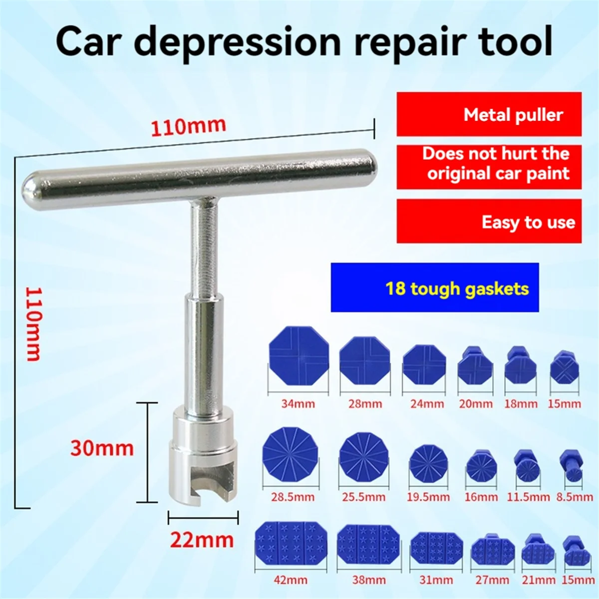 Car Dent Puller Tools Dent Mechanical Sheet Metal Slide Suction Cup Complete Kit for Automotive Body Hail Dent Repair