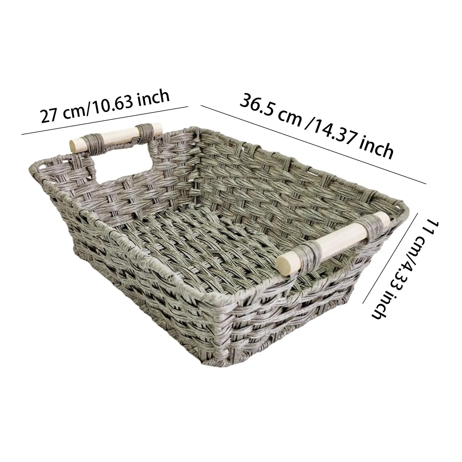 Imitation Rattan Storage Basket Decorative for Home Bedroom Coffee Table