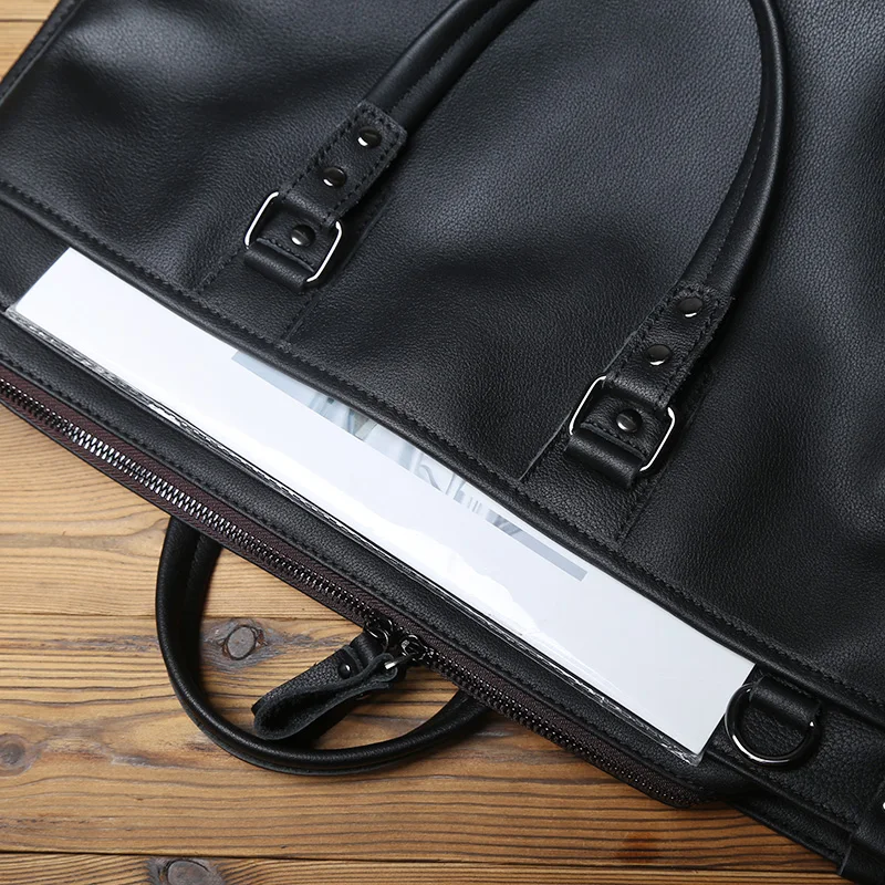 NZPJ Echtem Leder Männer Aktentasche Natürliche Rindsleder Casual Handtasche Weiche Leder Business Schulter Tasche Für 16 Zoll Laptop – Detail 17
