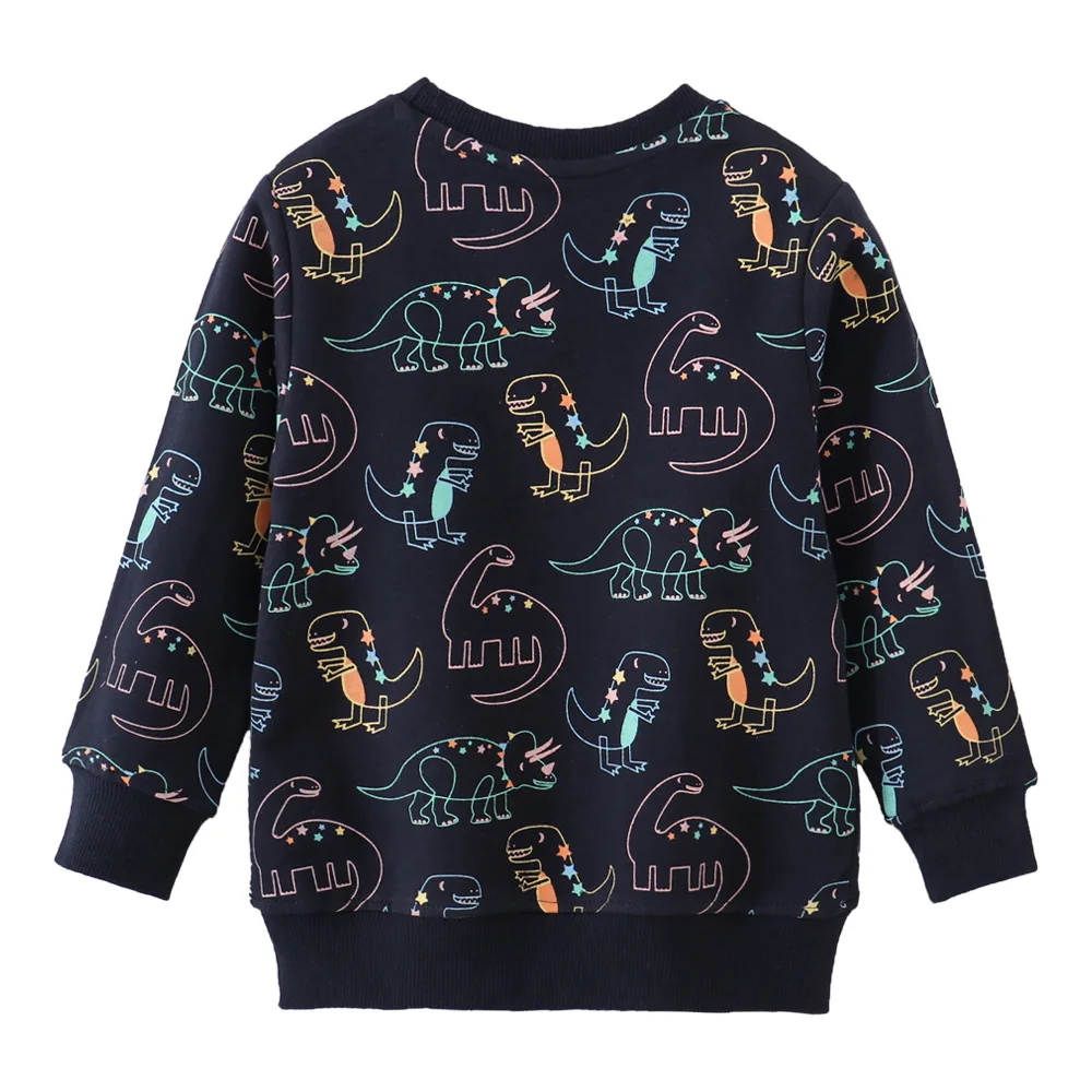 Kids Crew Neck Sweatshirt Top Boys Children Autumn New Printed Blue Long-Sleeve Layer Children Long-Sleeve Crew Neck Sweatshirt