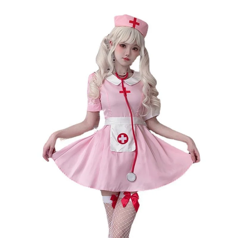 Costume da infermiera per Halloween per adulti Gonna da infermiera da dottore sexy rosa Prugna di ruolo da donna Faionable tradizionale cinese