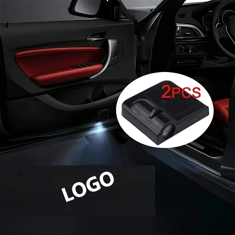 2 Pcs Wireless Car Door Led Logo Laser Projector LED Welcome Light Ghost Shadow Light for BMW Toyota Hyundai Honda Volkswagen