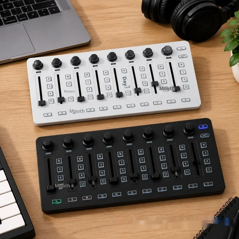 M-Vave Smc-Mixer Wireless Midi Controller, 43 Buttons 8 Faders 8 Knobs, Portable Daw Controller For Ableton/Fl Studio/Cubase