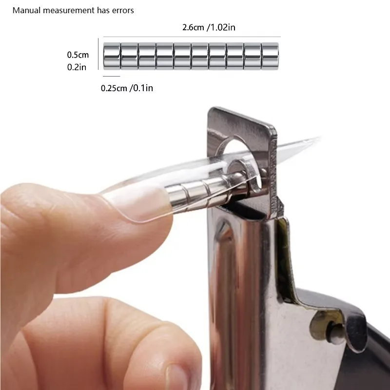 10/50PCS Mini Round Magnet Cylindrical Multi Cat Eye Magnet Nail Tool for Measuring The Length of Artificial Nails Acrylic Nails