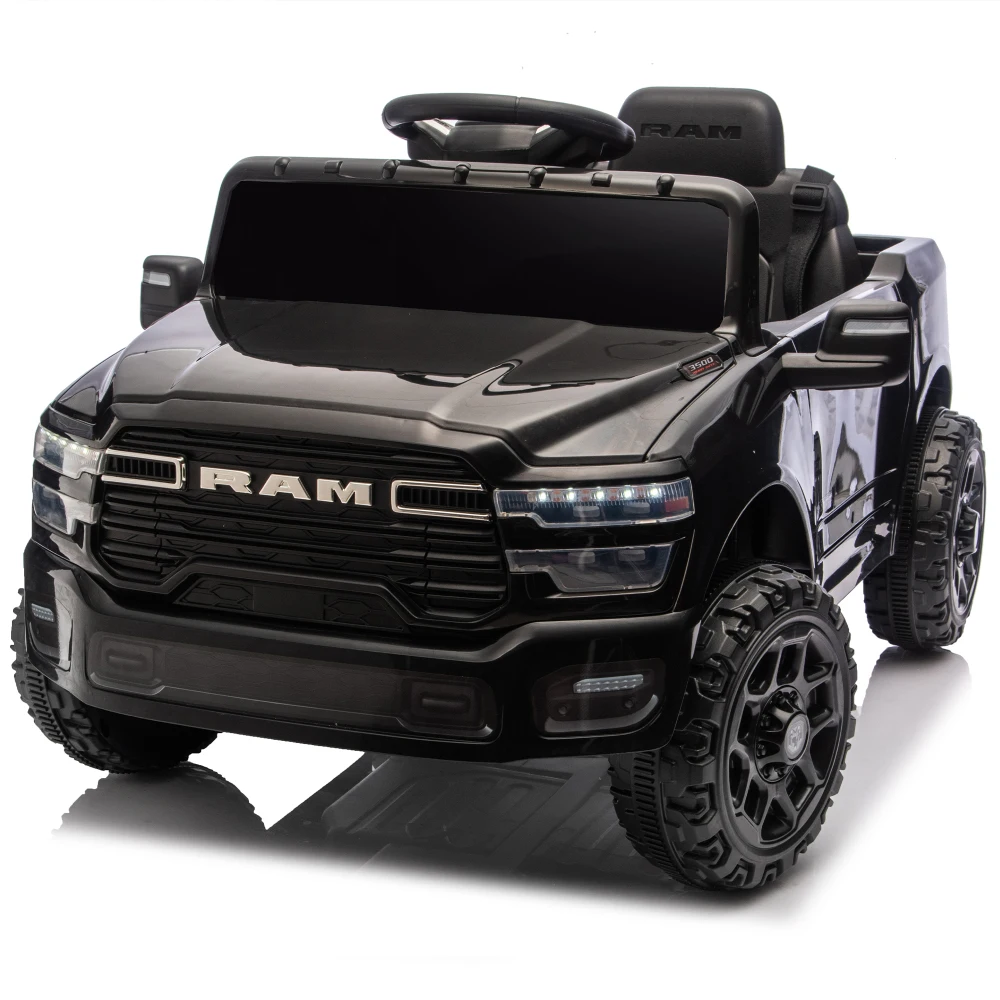 Licensed Dodge RAM 3500 12V Kids Ride On Truck 2WD & Rear Shock Suspension LED Headlights &Low Battery Alarm ride on toys age 3+