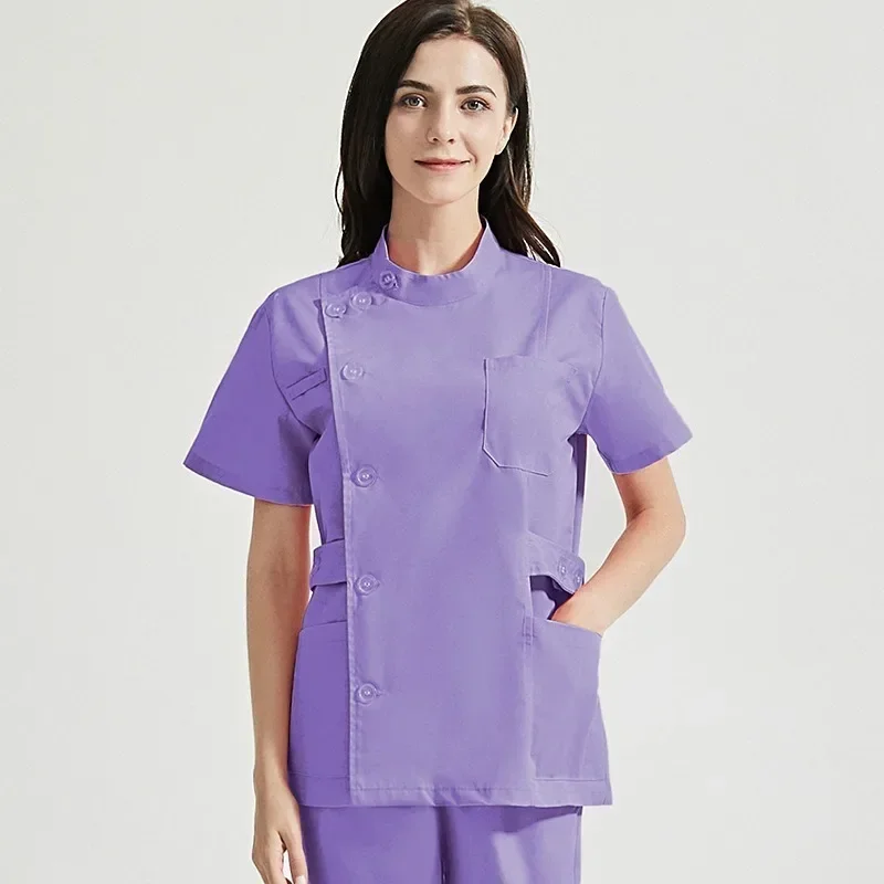 Unisex manga curta enfermeira uniforme, Medical Scrubs conjuntos, Multicolor, Hospital, Doutor, Workwear, Oral, Dental, Cirurgia