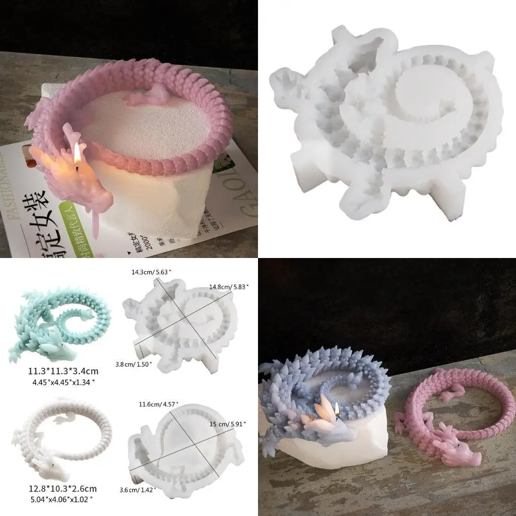 

N2UE Handcrafted Dragon Figurines Mold Mould Epoxy Resin Molds for DIY Lovers