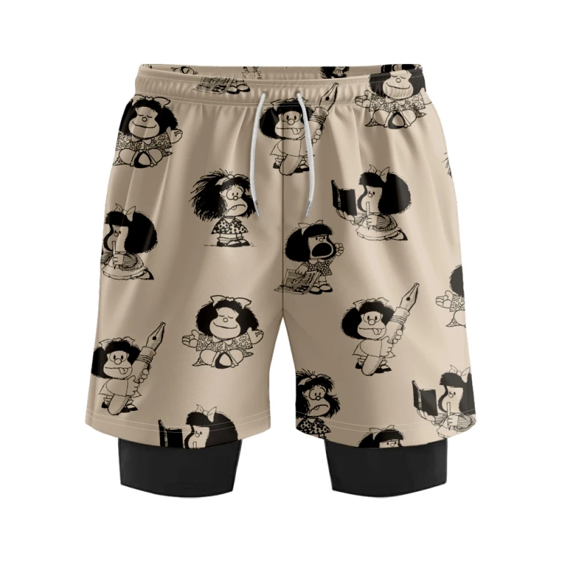 

Mafalda Merch Print Fake Two Shorts Cosplay Women Men Fashion Casual Streetwear
