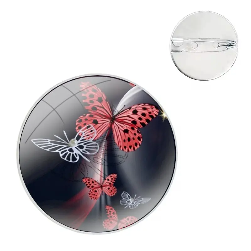 Borboleta Padrão Metal Broches para Roupas, Pins Bonitos, Belo Emblema, Mochila Decoração, Presente