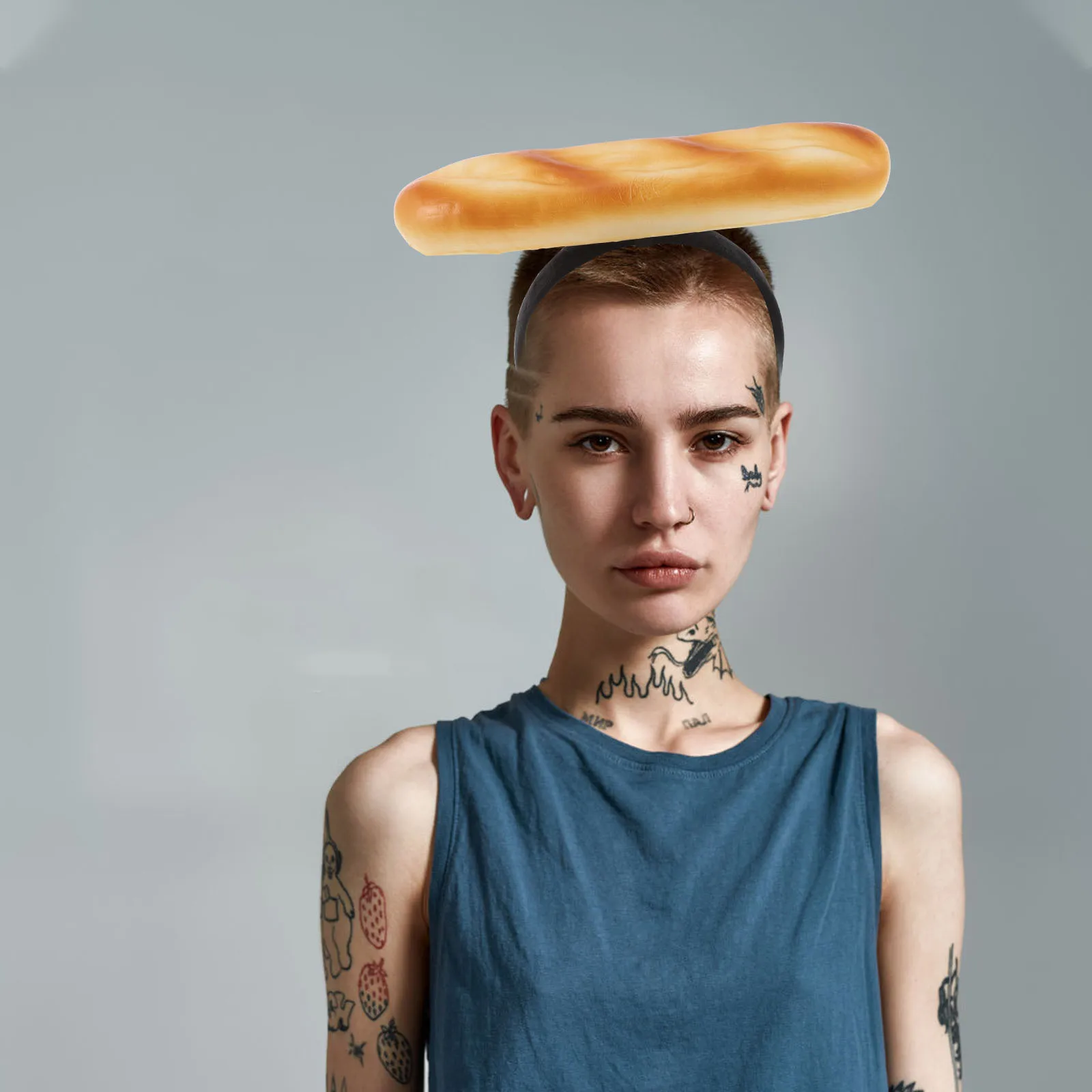 

Реалистичная повязка на голову с багетом и хлебом, легкий нескользящий обруч для волос, креативный аксессуар для вечеринки, косплея, спа, макияжа, реквизит для фотосессии