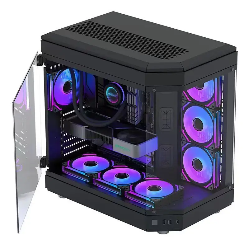 Caixa de personalização de computador de mesa para jogos e torre RGB FANS caixa de estação de trabalho para jogos de computador