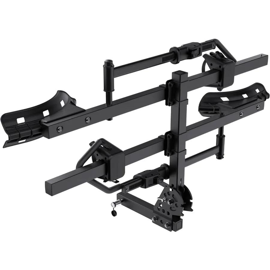 رفوف الدراجة لـ Ebikes رف الدراجة ذو الإطارات الدهوية لدراجة Tow Hitch 2Bike سعة 200 رطل منصة إمالة ذكية لـ EBikes القياسية يناسب 2