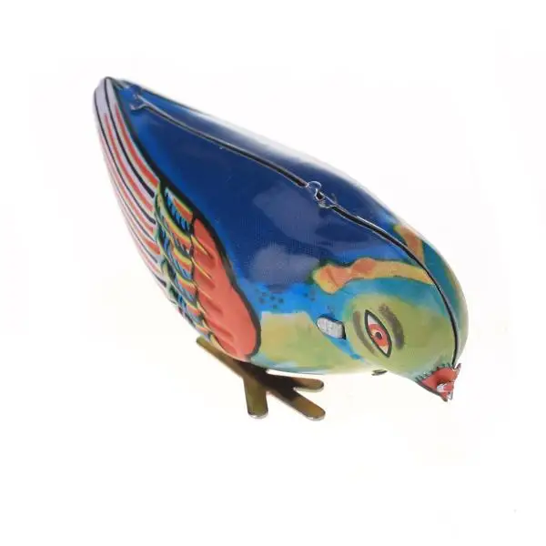 vintage Song Pecking Blue Bird Model Toy Great Collectible Gift Favors