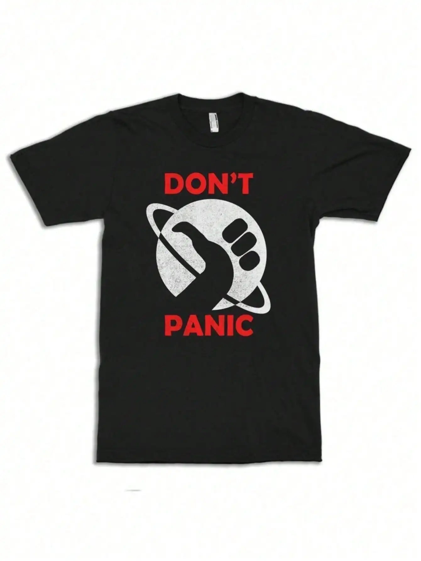 

100% Cotton Sci-Fi Comedy Don't Panic The Hitchhiker's Guide To The Galaxy T-Shirt Casual Wear for Men Fan Tee