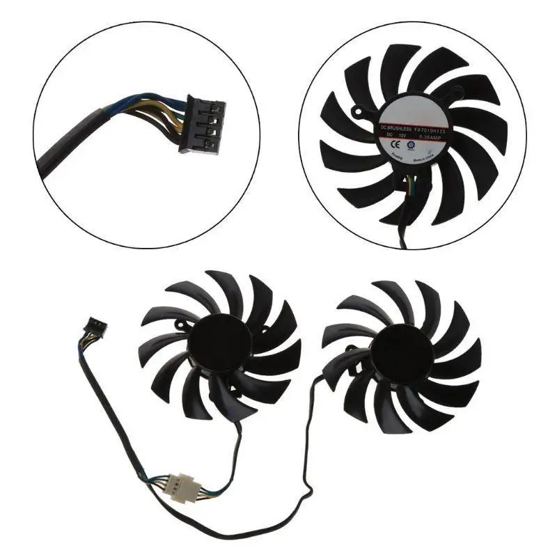 Y1UB 75 مللي متر 4pin مروحة تبريد بطاقة الرسومات الفيديو مروحة ل MSI Radeon 6930 7850