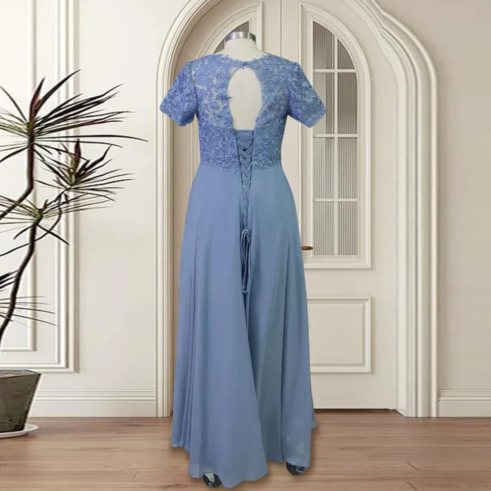 Personalizado chiffon mãe da noiva vestidos de renda apliques vestidos de baile 2025 uma linha elegante formal vestidos de noite até o chão