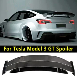 For 2019-2024 Tesla Model 3 Model Y GT Double Decker Rear trunk Sports Spoiler Wing Carbon fiber Body Kit CarTailgate Accessorie