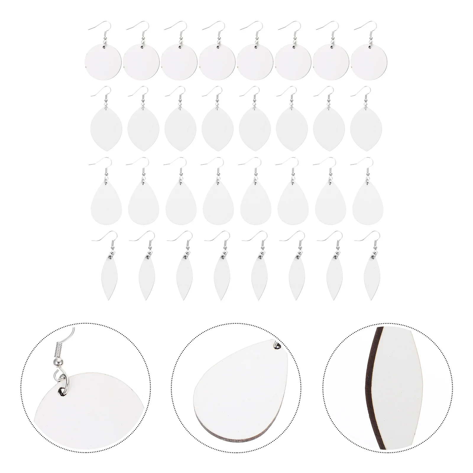 

32Sets Sublimation Earrings Blanks DIY Heat Transfer Jewelry Making Kits Unfinished Earring Pendants Craft Decor