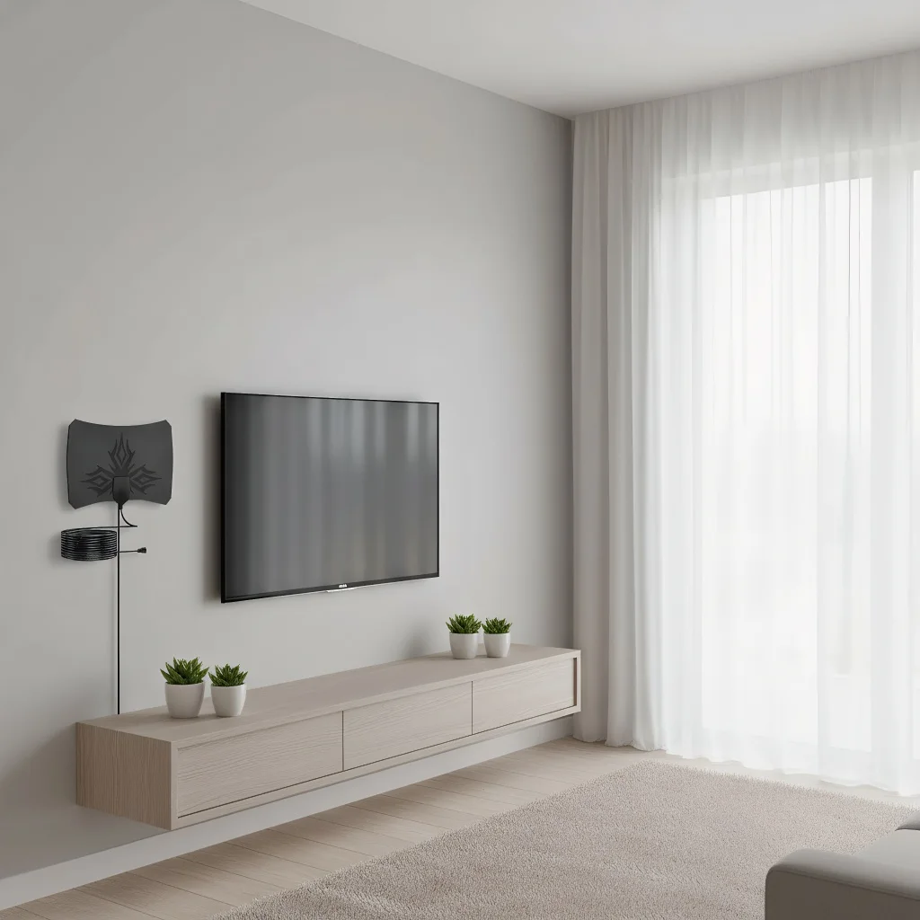 

4K High Gain HD TV Antenna - DTV Box EU Plug Booster Active Indoor Aerial HD Flat Design with Signal Amplifier