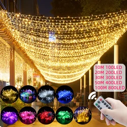 10M-100M LED String Fairy Lights Chain Outdoor Garland Waterproof 220V 110V for Wedding Party Tree Christmas Ramadan Decoration