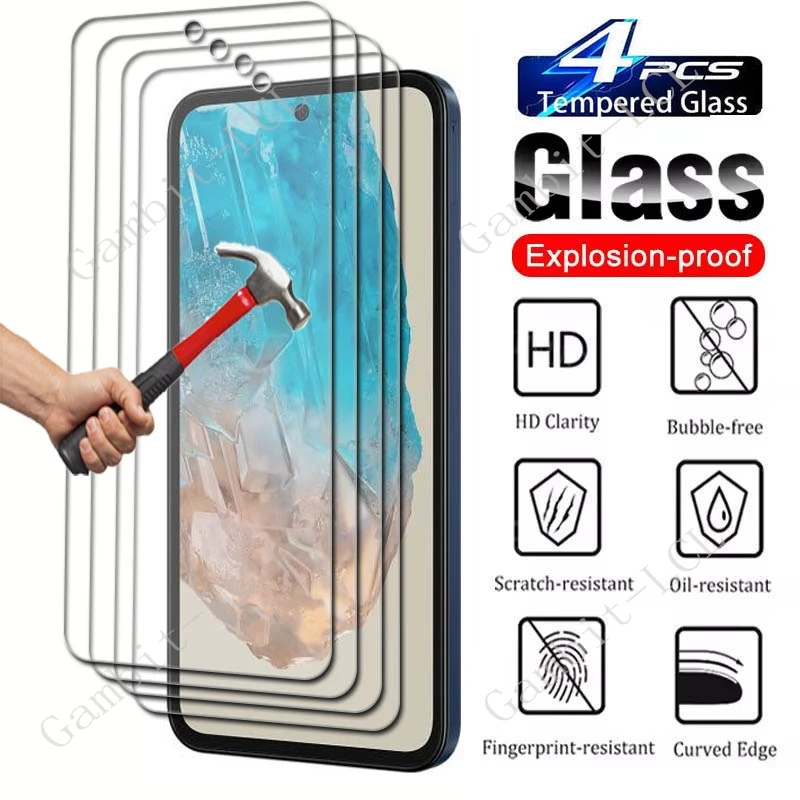 4PCS Tempered Glass For Samsung Galaxy Buddy3 C55 5G F05 F14 4G F55 F15 M05 M14 M15 M35 M55 M55s Quantum 5 Screen Protector Film