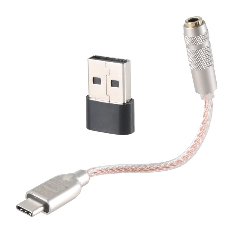 USB naar 3,5 mm geluidsadapter Type hoofdtelefoonadapter DAC-kabel geluidsadapter met CX31993 MAX97220 chip DAC-adapter