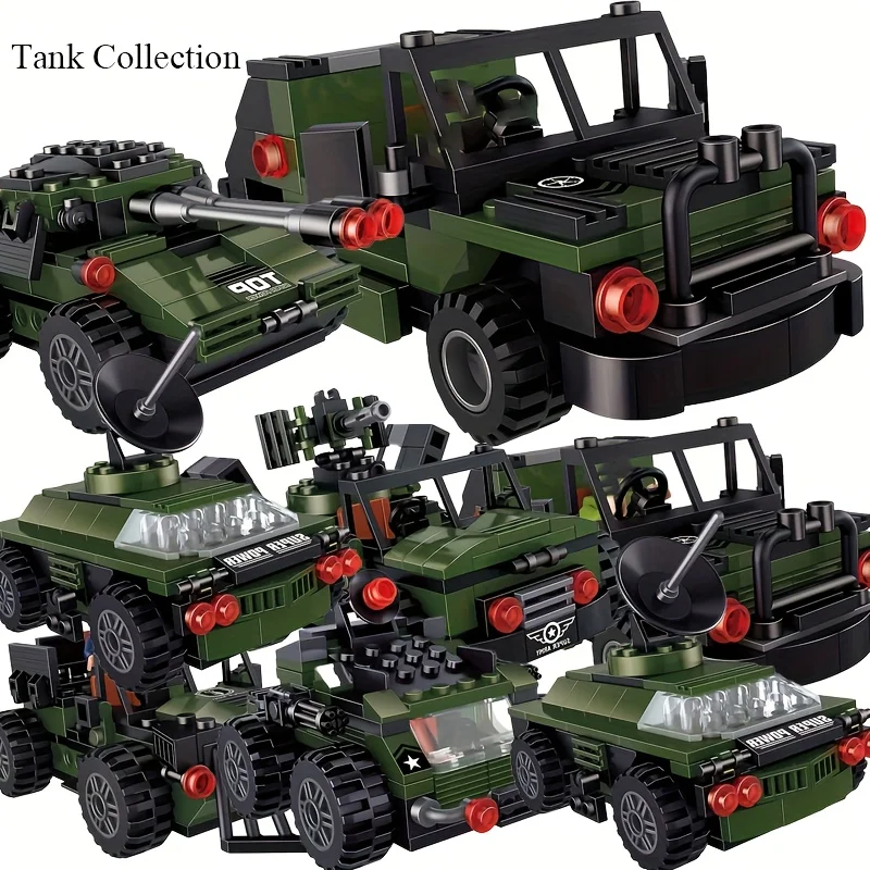

1000 tank/aircraft building block collection, 8-in-1 battle tank vehicle, aircraft building block set, Christmas/Halloween gift