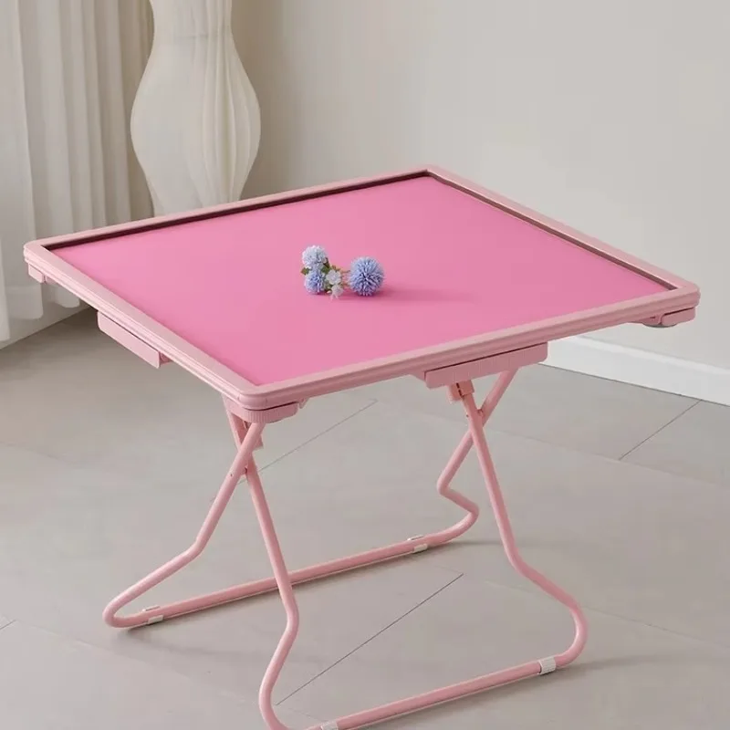

STOCK Modern Pink Foldable Mahjong Table with Anti-noise Design 36 4 Players Gambling Table