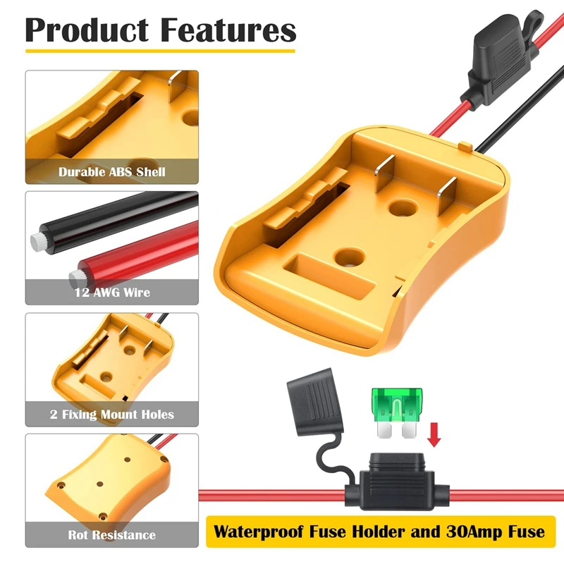 Adaptador Power Wheel para DW, Kit Conversor de Bateria, 20V, 2 Pacotes