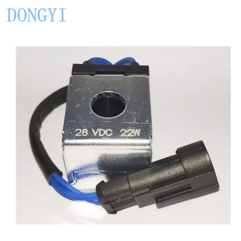 Excavator 815 822 825 836 Pilot Safety Lock Solenoid Valve Coil DC12V DC24V Inner Hole 13mm Height 36mm